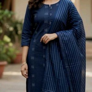 Elegant Navy Blue Kurta Set