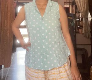 Lightweight Polka Dot Sleeveless Top