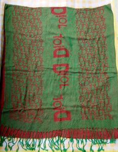 DIOR Green & Red Scarf