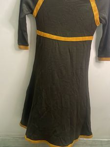Chic Dark Grey &amp; Ochre Dress