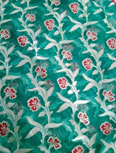 Premium Emerald Green &amp;  Red Silver Zari Saree