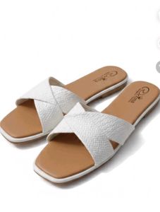 White Criss-Cross Sandals/flats