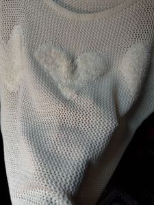 Cream knit heart sweater