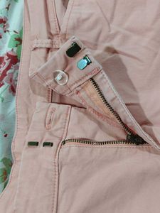 Chic Peach Denim Trousers