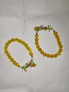 Yellow Beaded Bracelet Set