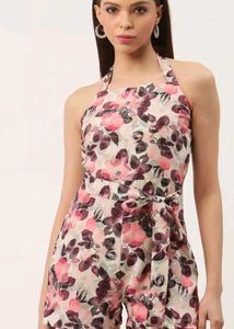 Floral Halter Neck Romper