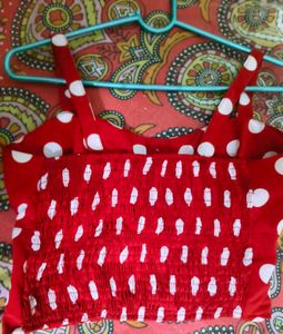 Red Polka Dot Crop Top