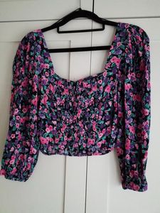 Zara Floral Print Square Neck Top