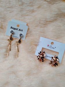 Elegant Butterfly Drop Earrings and rose gold earr