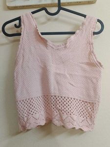 Cute Peach knit Crop Top