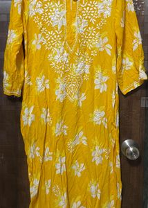 Yellow Chikankari Kurta