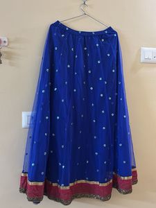 Blue Sequin Ethnic Skirt