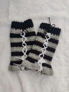 Striped Crochet Leg Warmers