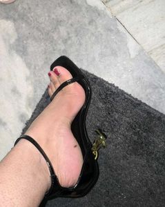 YSL opyum heels black and gold