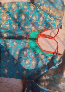 Kanjivaram Blouse With Three quater Sleeves