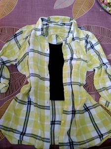 Yellow Plaid Oversized Shirt