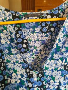 Blue Floral Print Dress