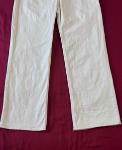 H&amp;M White Wide Leg Jeans