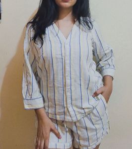 Westside Striped Top &amp; Shorts Set