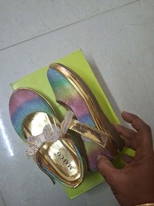 Sparkly Rainbow Ballerina Shoes with Bow