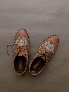 Leather N lace Brogues