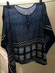 Boho Blue Print Top