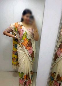 Digital print cotton saree