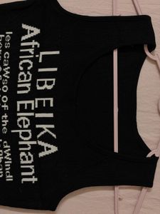 Black Sleeveless Graphic Print Top