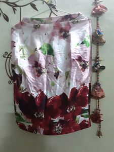 Floral Satin Skirt From Bano Collection