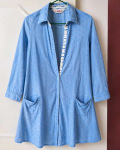 Biba Blue Printed Casual Shirt Top