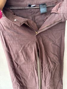 H&amp;M High Waist Trouser/Jeans - (chocolate Brown)