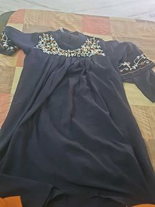 Embroidered Navy Blue Kurta and tunic top