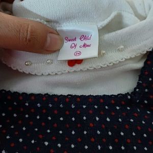 Designer Woollen Tunic Party Dress For Kids 3 to 6