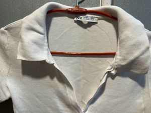 ZARA White Cropped Tshirt 😍😍