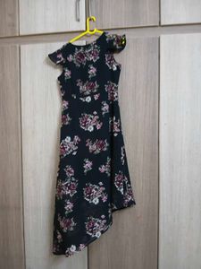 Floral Print Asymmetrical Dress back also posted