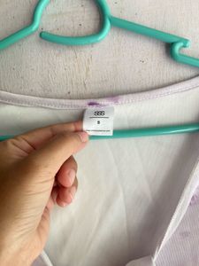 Lavender Floral Tie-Front Crop Top