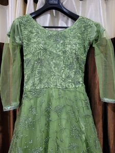 Women Green Gown