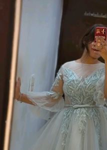 Beautiful Light Blue Embellished Gown