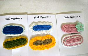 Handmade Crochet Hair Clips Set