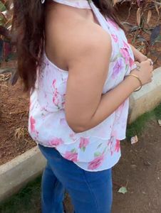 Floral Print Summer top backless