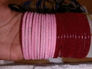 Sparkly glass Bangles Set - Multicolor