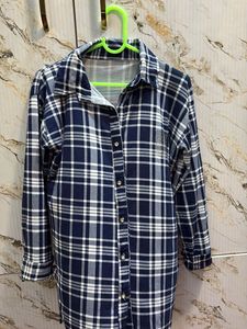 Chic Plaid Button-Up Tunic Shirt