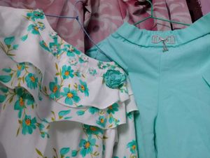 Floral Girls ruffle top with bottom