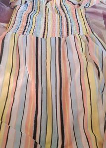 Boho Striped Off-Shoulder Midi Dress