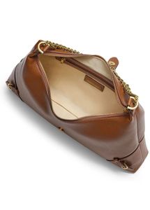Miraggio Elegant Brown Hobo Bag with Gold Chain