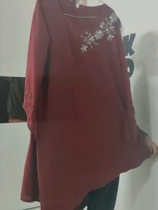 Elegant Maroon Embroidered Tunic