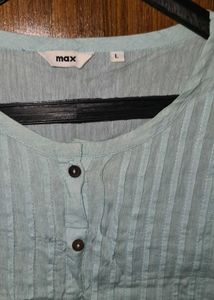 Light Blue Pintuck Tunic Top