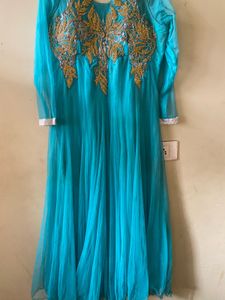 Beautiful Teal Embroidered Gown