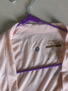 Peach Open-Front Cardigan