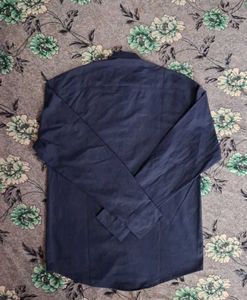 Men's Navy Band Collar Shirt